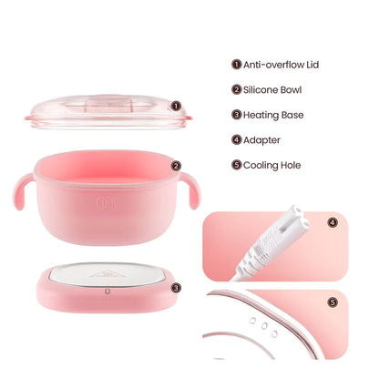 400ML Collapsible Silicone Wax Warmer – Portable Hair Removal Wax Melting Pot