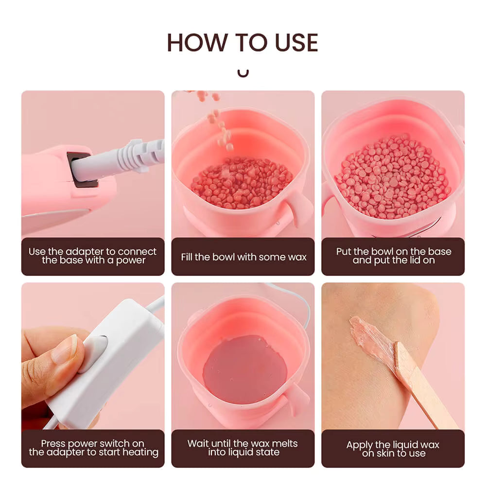 400ML Collapsible Silicone Wax Warmer – Portable Hair Removal Wax Melting Pot